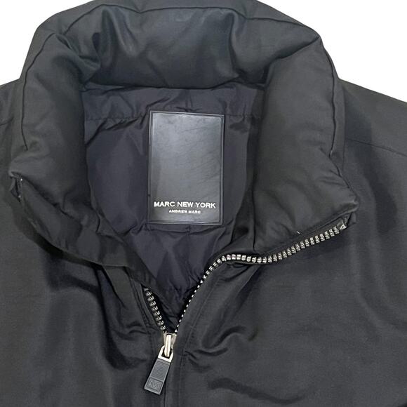 Marc New York Jacket Mens Medium Black Duck Down Puffer Coat Zip Reflective Warm - Picture 4 of 11